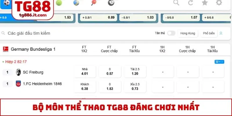 Sảnh Thể Thao TG88 Xanh Chín, Tỷ Lệ Kèo Top 1 Tại Châu Á