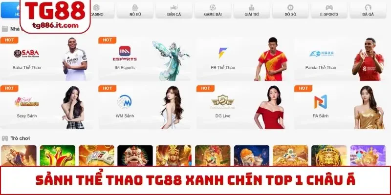 Sảnh Thể Thao TG88 Xanh Chín, Tỷ Lệ Kèo Top 1 Tại Châu Á
