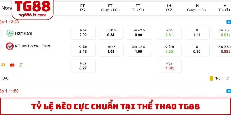 Sảnh Thể Thao TG88 Xanh Chín, Tỷ Lệ Kèo Top 1 Tại Châu Á